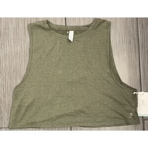 Balance Collection Women’s Army Green Crop Tank Stretch Sleeveless Size XL NWT